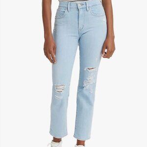 Women's LEVI'S 724‎ High Rise Straight Crop in Light Distressed Blue | Size 30